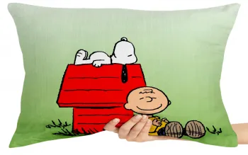 Capa de Almofada ou Travesseiro Snoopy Charlie Brown casinha