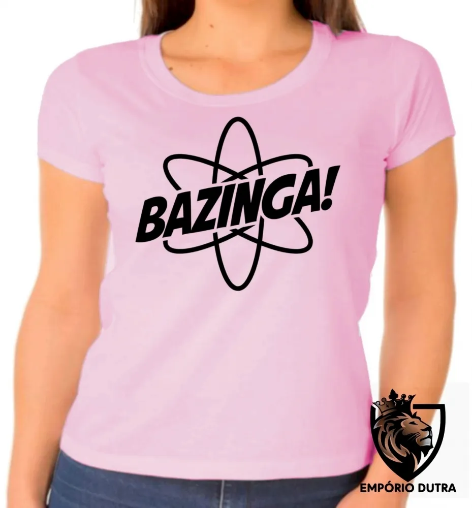 Baby look blusa Feminina Bazinga átomo big bang theory