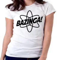 Baby look blusa Feminina Bazinga átomo big bang theory - Foto 4
