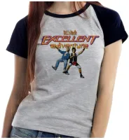 Baby look blusa Feminina Bill and Ted filme antigo - Foto 4