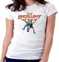Baby look blusa Feminina Bill and Ted filme antigo - Foto 6
