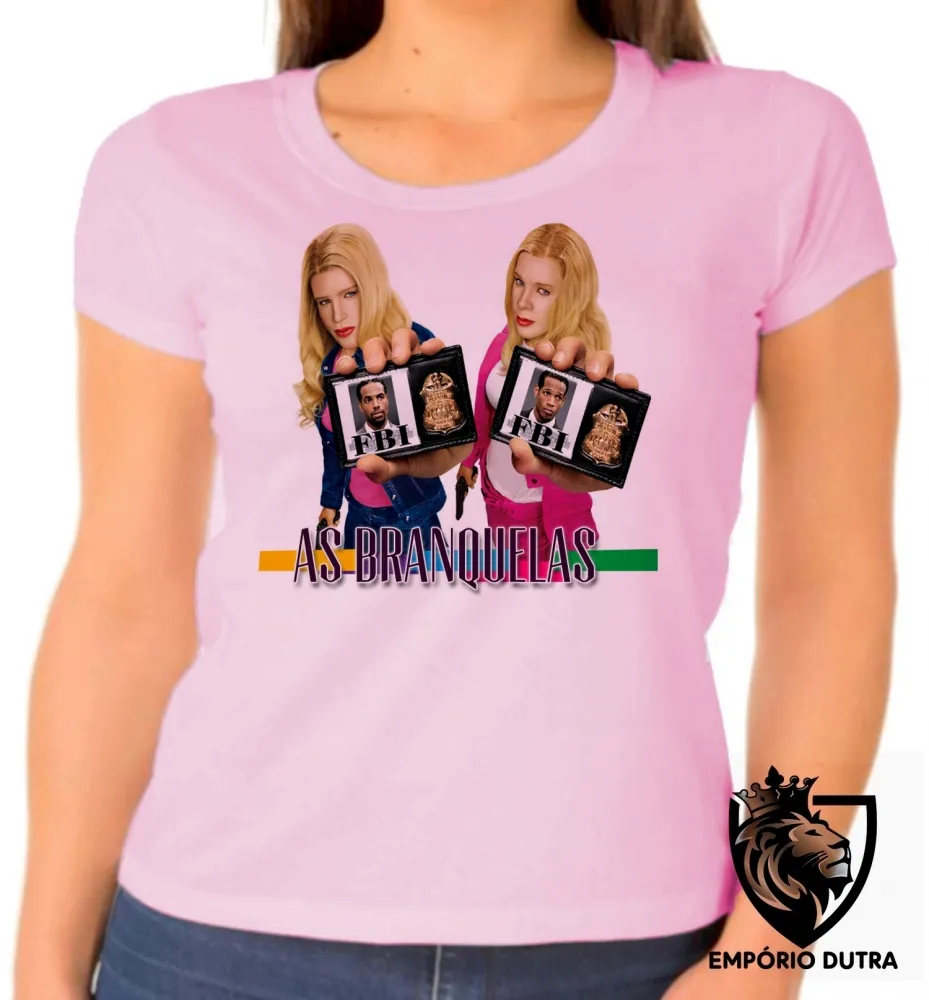 Baby look blusa Feminina Branquelas filme engraçado