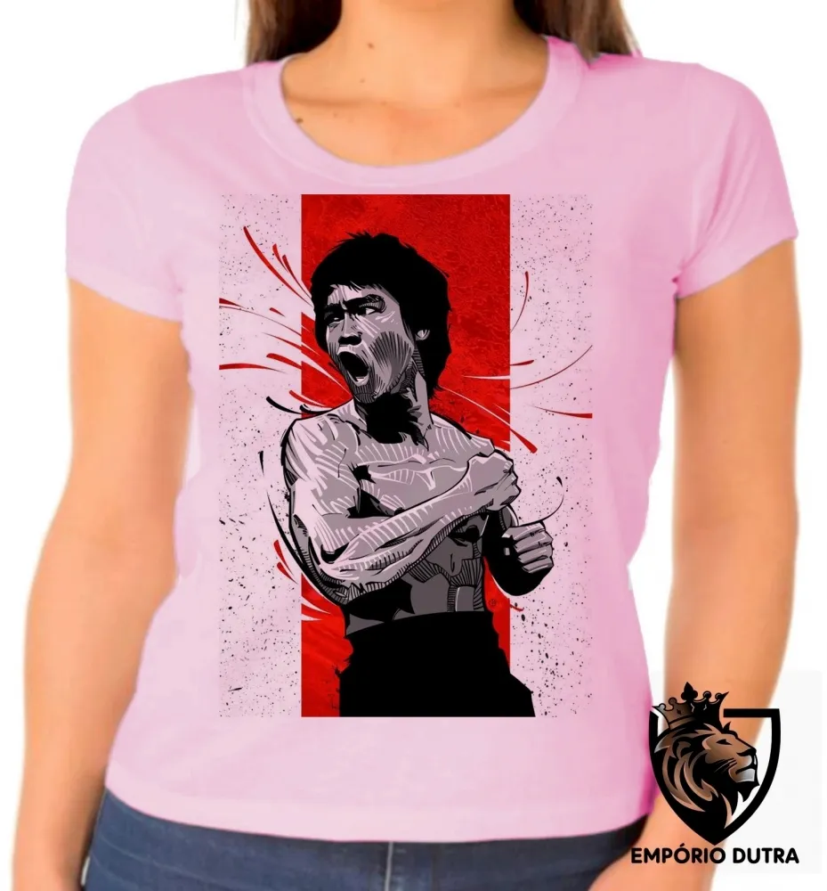 Baby look blusa Feminina Bruce Lee