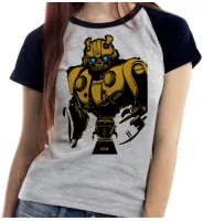 Baby look blusa Feminina Bumblebee fusca transformers robo - Foto 5