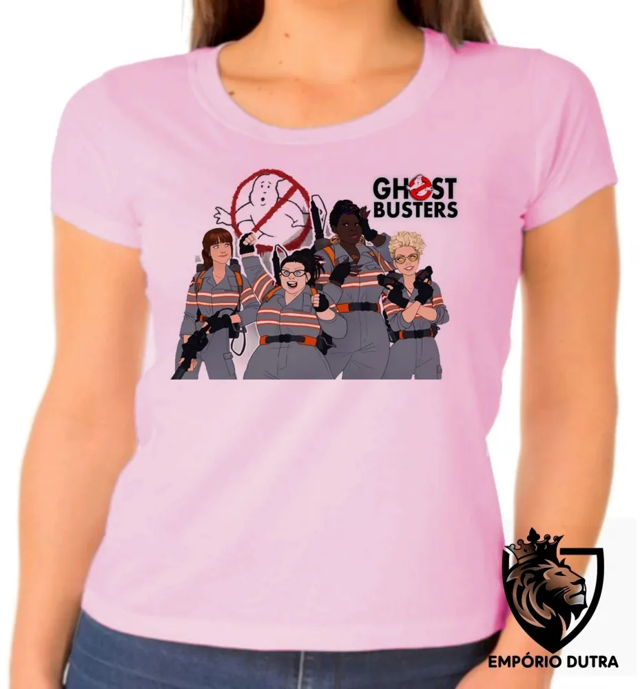 Baby look blusa Feminina Caça fantasmas mulheres Ghostbusters Imagem