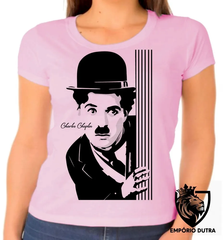 Baby look blusa Feminina Charles Chaplin Imagem