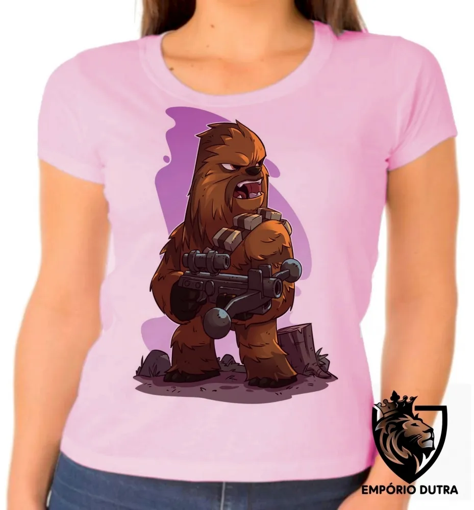 Baby look blusa Feminina Chewbacca desenho