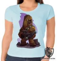 Baby look blusa Feminina Chewbacca desenho - Foto 2