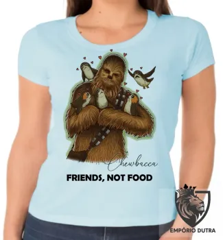 Baby look blusa Feminina Chewbacca friends not food - Foto 2