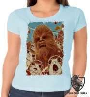 Baby look blusa Feminina Chewbacca Porgs - Foto 2