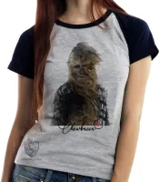 Baby look blusa Feminina Chewbacca vento - Foto 5