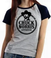 Baby look blusa Feminina chuck norris aproved texas ranger america - Foto 2