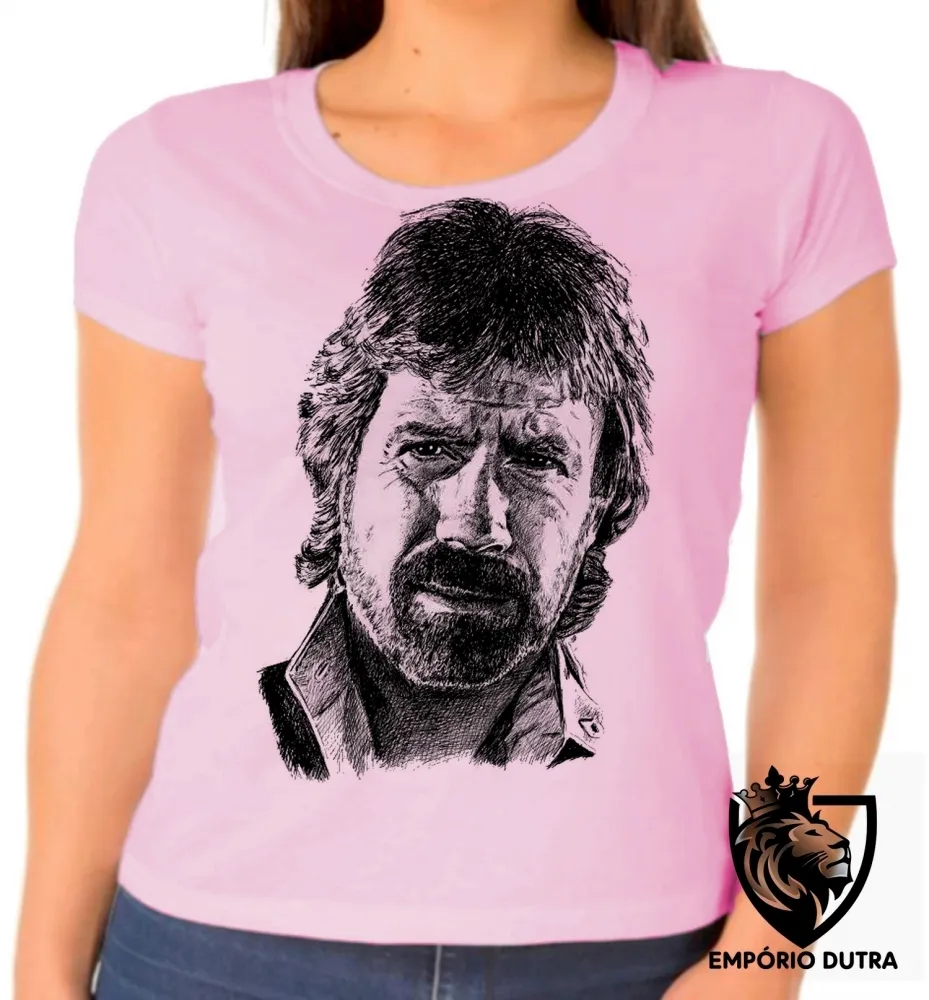 Baby look blusa Feminina Chuck norris ator americano luta kung fu Imagem
