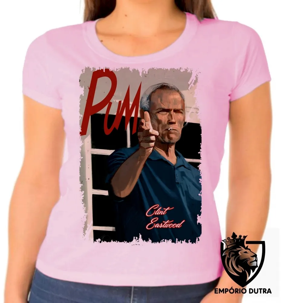 Baby look blusa Feminina Clint Eastwood faroeste ator