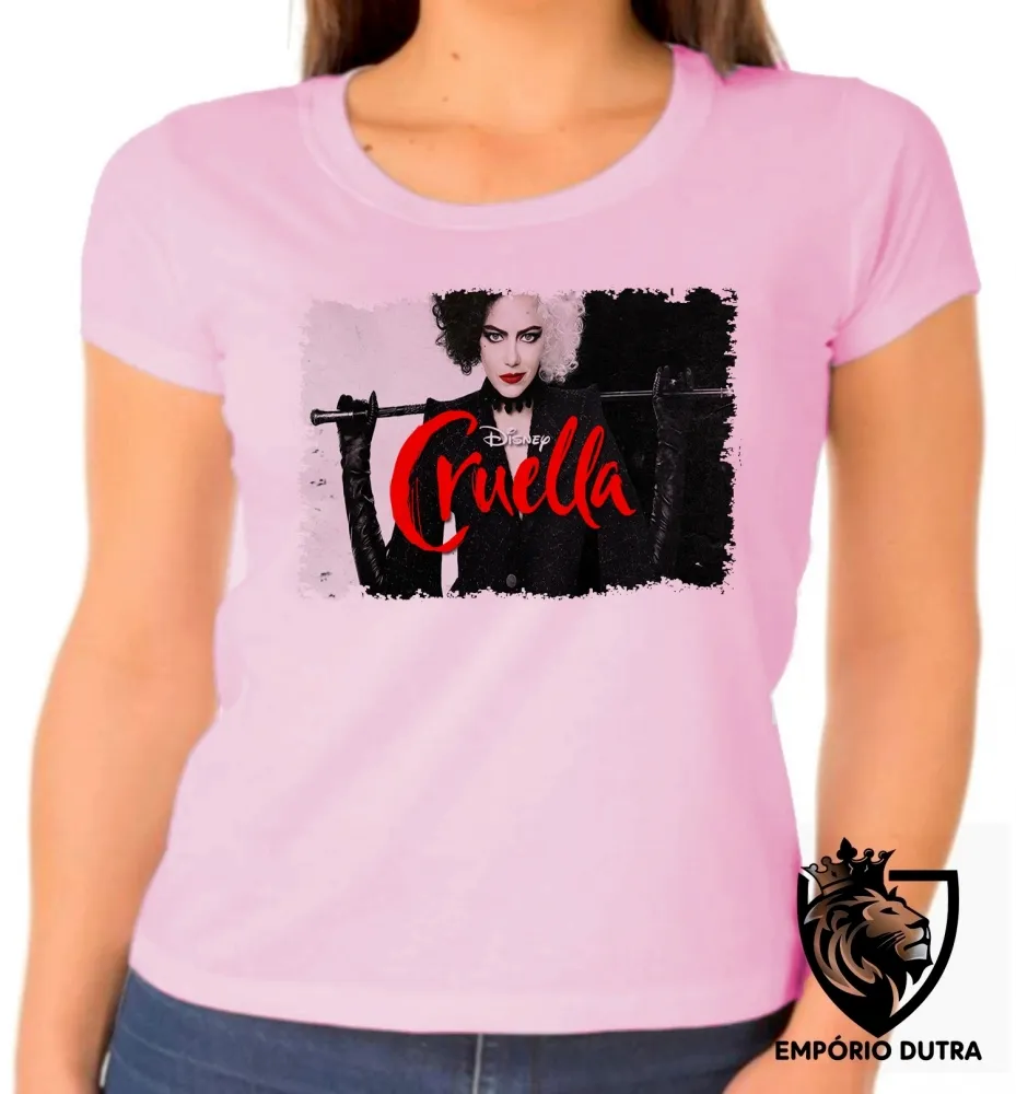 Baby look blusa Feminina Cruella De Vil 101 dalmatas