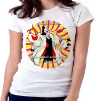 Baby look blusa Feminina Cruella Deville 101 dalmatas if she - Foto 5