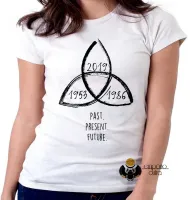 Baby look blusa Feminina Dark past present future - Foto 2