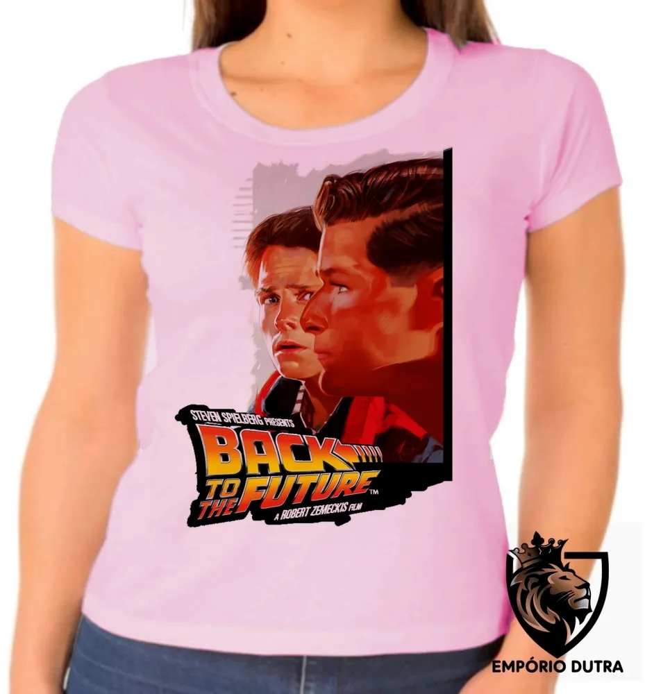 Baby look blusa Feminina De volta futuro back future Imagem