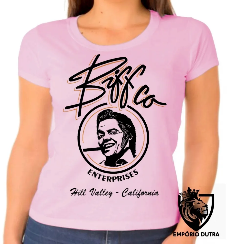 Baby look blusa Feminina de volta futuro Biff co Imagem