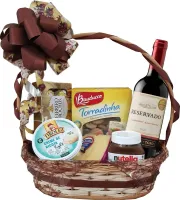 Cesta Mamãe Queijo e Vinho