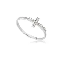 Anel de prata 950 - Cruz com Zircônias - 270118