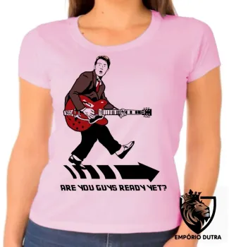 Baby look blusa Feminina De volta para o futuro Marty guitarra