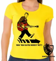 Baby look blusa Feminina De volta para o futuro Marty guitarra - Foto 3
