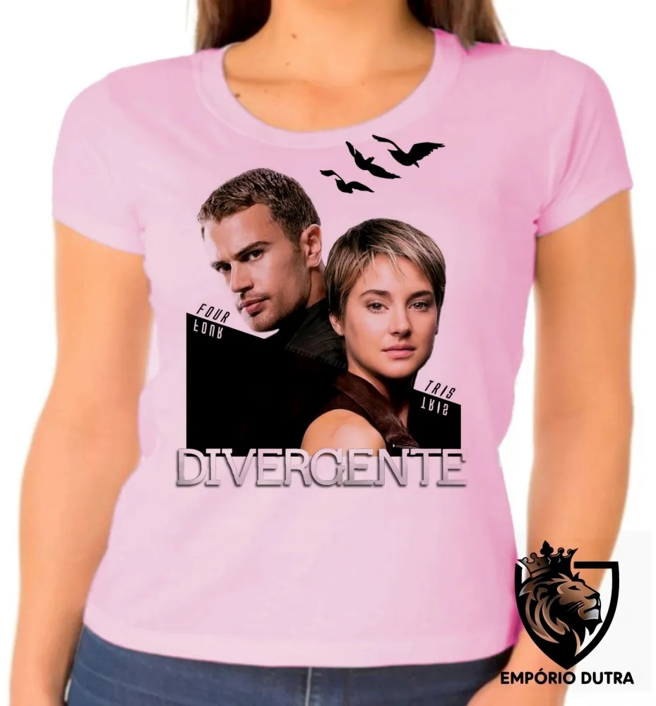 Baby look blusa Feminina divergente insurgente convergente Imagem