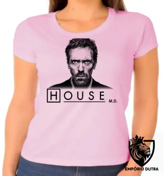 Baby look blusa Feminina Dr. House desenho