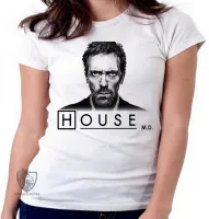 Baby look blusa Feminina Dr. House desenho - Foto 3