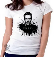 Baby look blusa Feminina Dr. House pintado - Foto 3