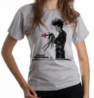 Baby look blusa Feminina Edward mãos de tesoura coração - Foto 4