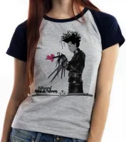 Baby look blusa Feminina Edward mãos de tesoura coração - Foto 5