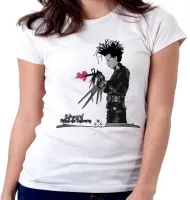 Baby look blusa Feminina Edward mãos de tesoura coração - Foto 6