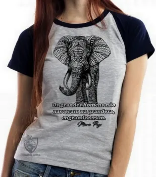 Baby look blusa Feminina Elefante Mario Puzo escritor - Foto 2