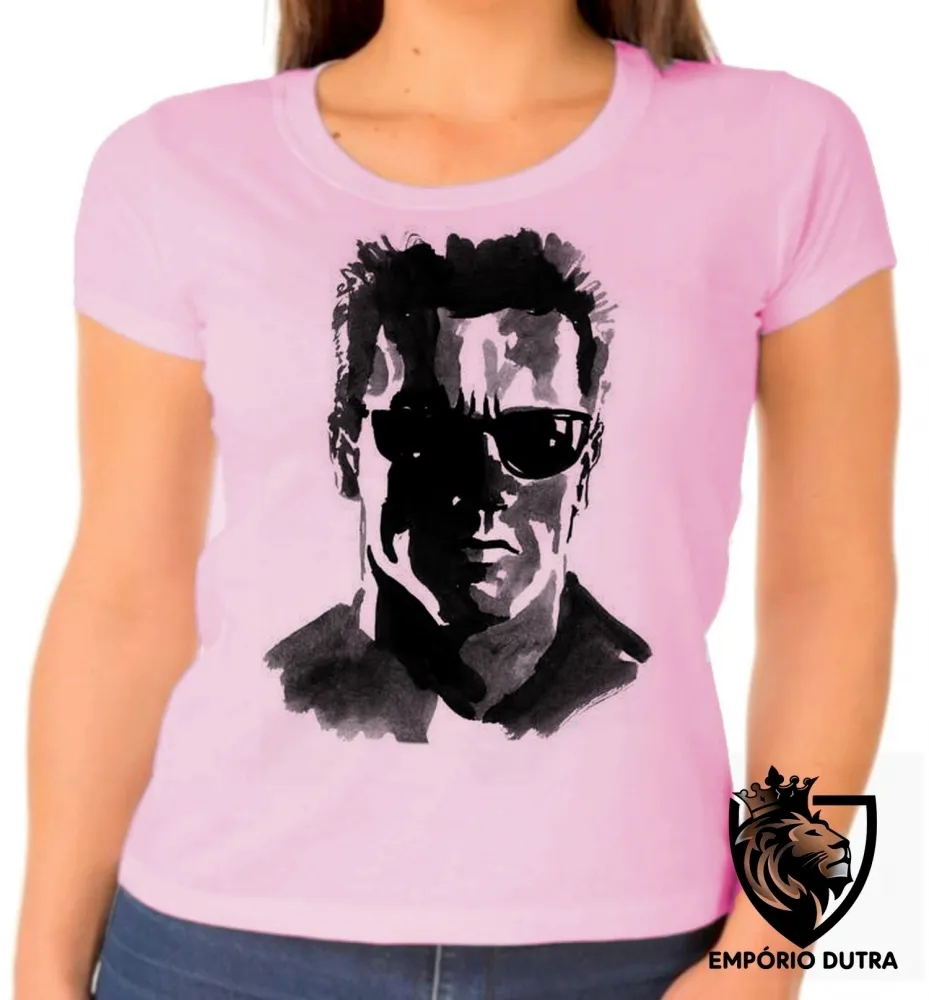 Baby look blusa Feminina exterminador do futuro 2 terminator arnold schwarzenegger Imagem