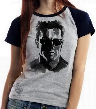 Baby look blusa Feminina exterminador do futuro 2 terminator arnold schwarzenegger - Foto 2