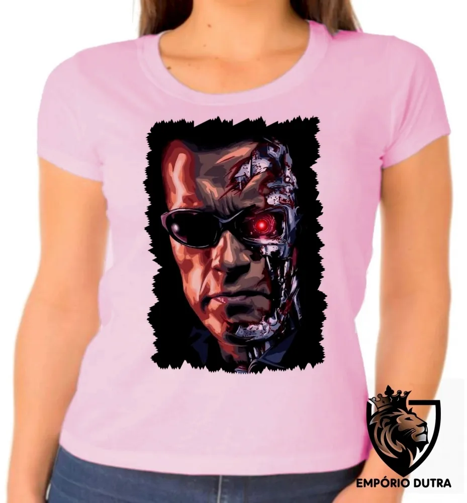 Baby look blusa Feminina exterminador do futuro terminator maquinas