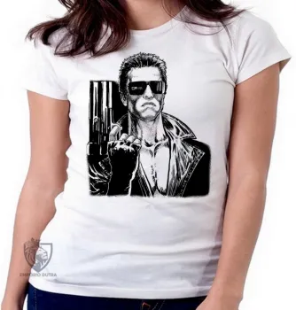 Baby look blusa Feminina exterminador do futuro terminator arnold schwarzenegger - Foto 2