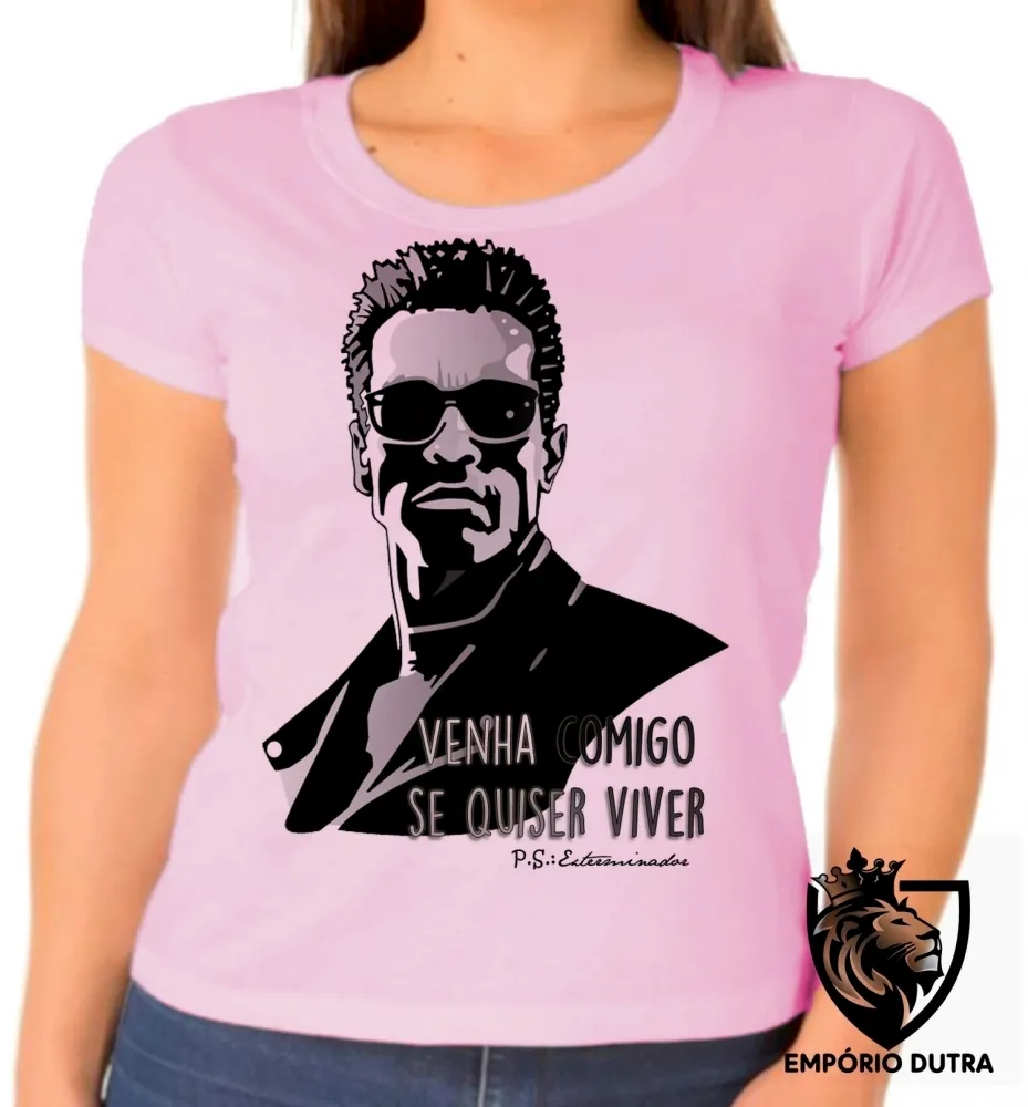 Baby look blusa Feminina Exterminador do Futuro venha comigo
