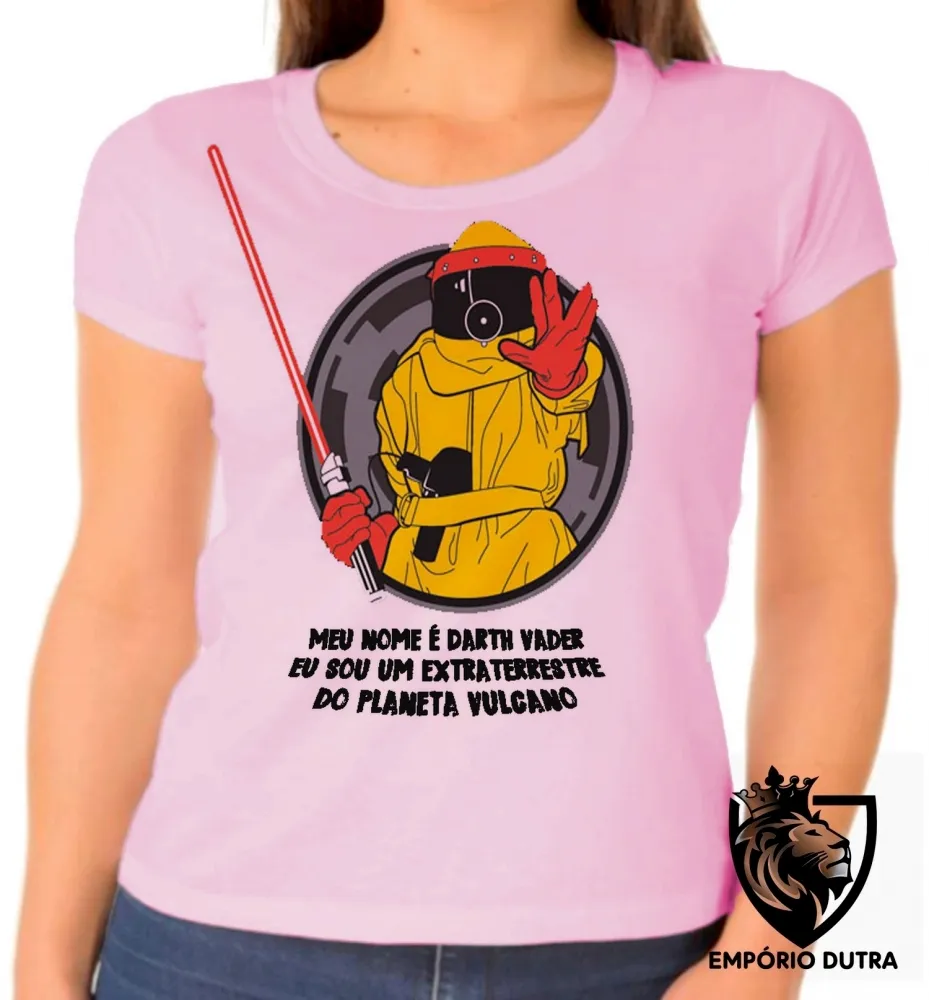 Baby look blusa Feminina extraterrestre darth vulcano Imagem