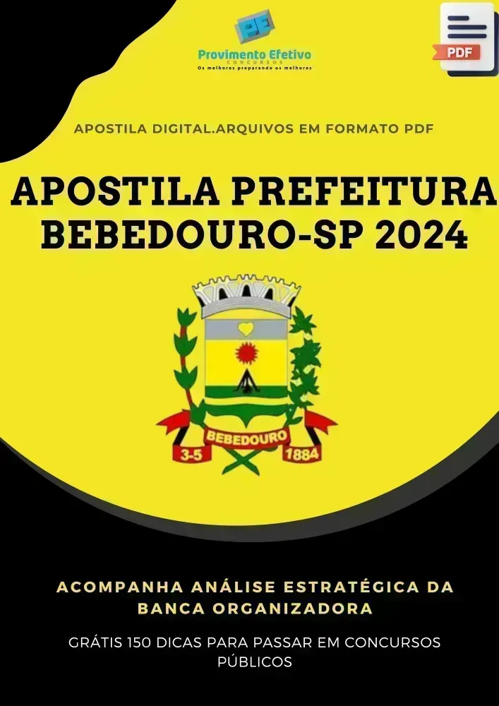 Apostila Pref Bebedouro SP Técnico em  Segurança 2024