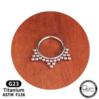 Argola em Titânio com 3 Pontas de ESFERAS 1.2mm TIT05 - Foto 4