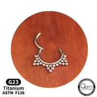 Argola em Titânio com 3 Pontas de ESFERAS 1.2mm TIT05 - Foto 5
