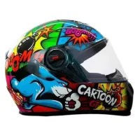 Capacete FW3 GT Cartoon Preto Brilho - Foto 2