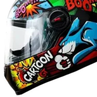 Capacete FW3 GT Cartoon Preto Brilho - Foto 3