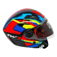 Capacete FW3  X Open Up Fox Vermelho  / Azul - Foto 2