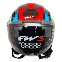 Capacete FW3  X Open Up Fox Vermelho  / Azul - Foto 4