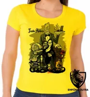 Baby look blusa Feminina Família Addams pintura seriado - Foto 3