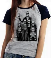 Baby look blusa Feminina Familia addams terror comedia engraçado - Foto 4